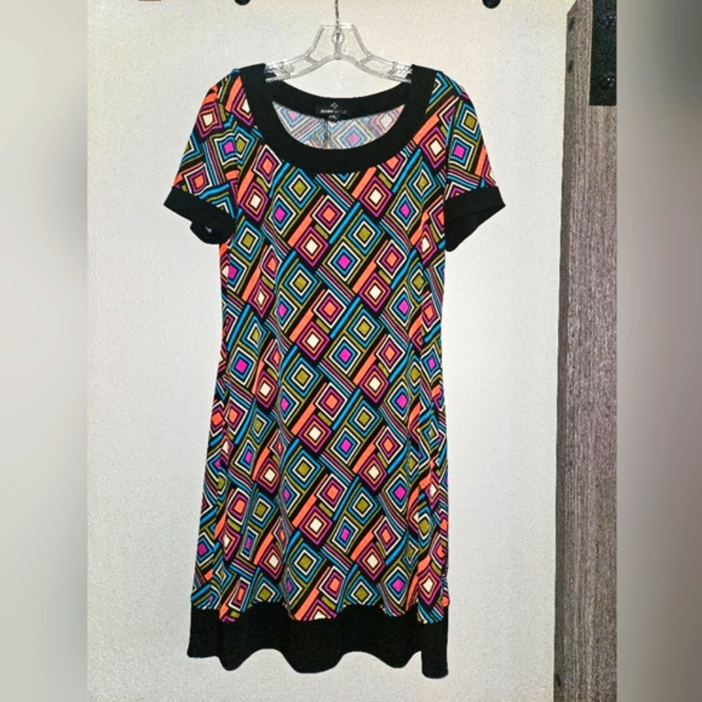 Ronni Nicole Geometric Colorblock Pattern Dress Size 10